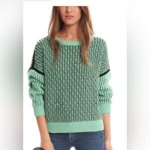 A.L.C. ALC Maddie sweater green designer chunky knit sweater mint black crew